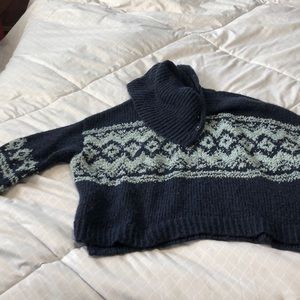 Free People symmetrical cowl neck knit sweater S